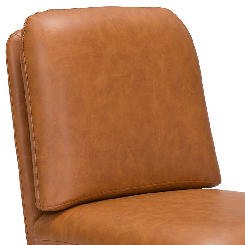 Zuo Rory Brown Faux Leather Swivel Accent Chair more views