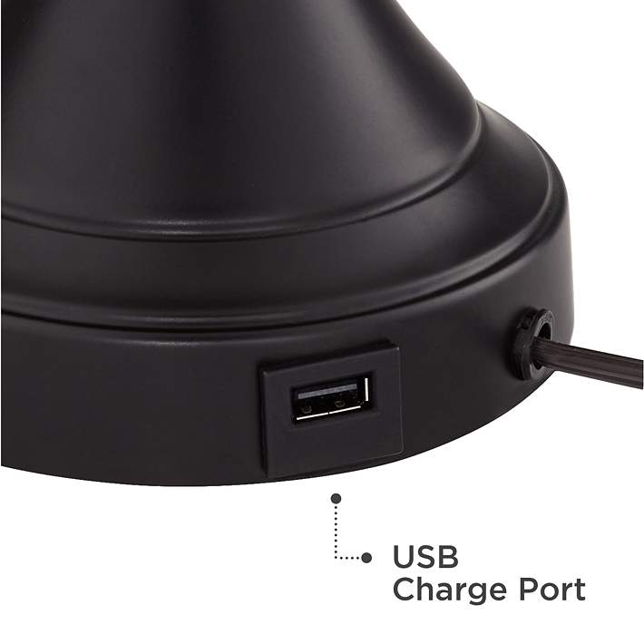 Blakely Dark Bronze Led Touch Table, Small Table Lamps With Usb Port