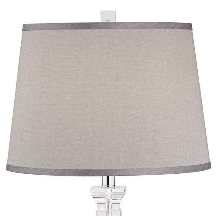 Sherry Crystal Table Lamp With Gray, Threshold Lamp Shade Large Off White