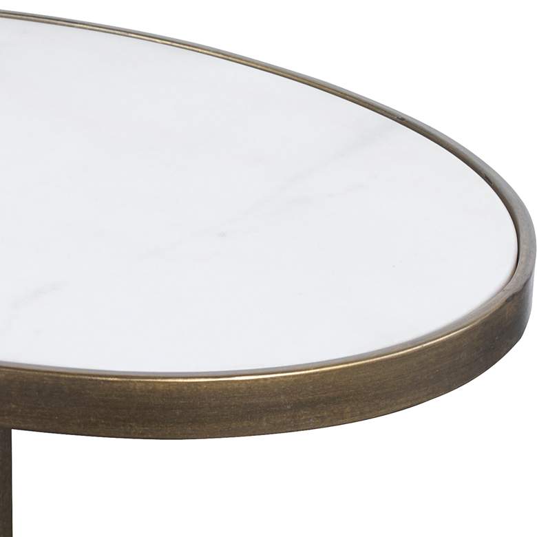 Uttermost Jessenia 18&quot; Wide Antique Gold Oval Accent Table more views
