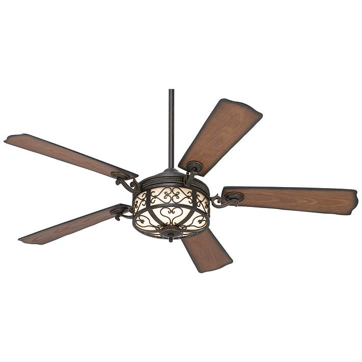 54 Hermitage Led Golden Forged Outdoor, Rustic Outdoor Ceiling Fans With Remote