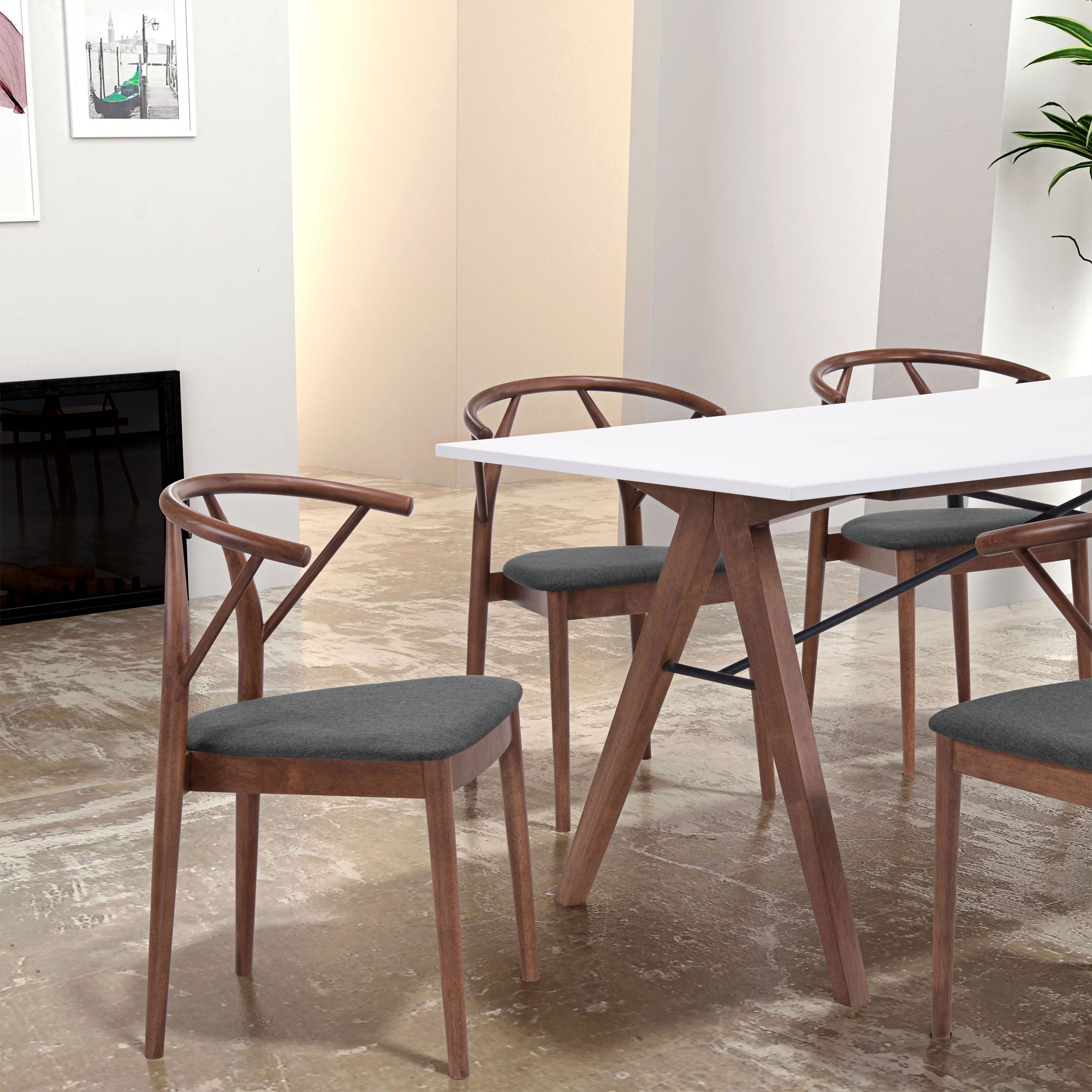 Zuo Communion Espresso Fabric Dining Chairs Set Of 2