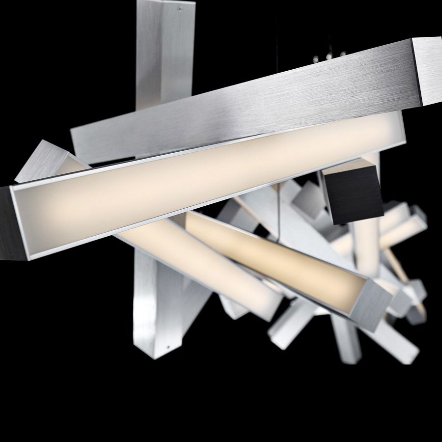Chaos 72 Wide Aluminum Led Kitchen Island Light Chandelier 55r42 Lamps Plus