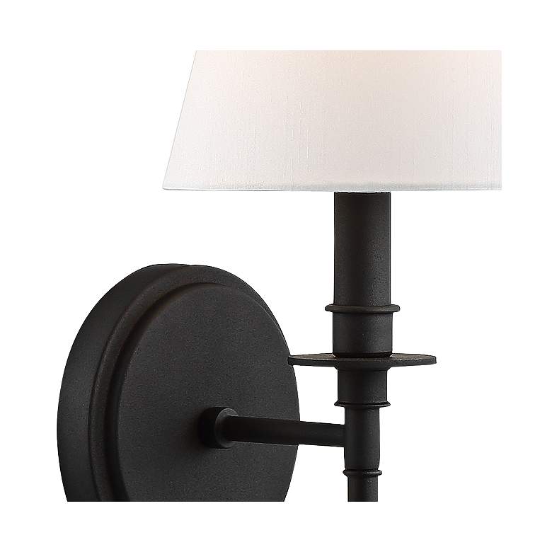Crystorama Riverdale 14 1/2&quot; High Black Forged Wall Sconce more views