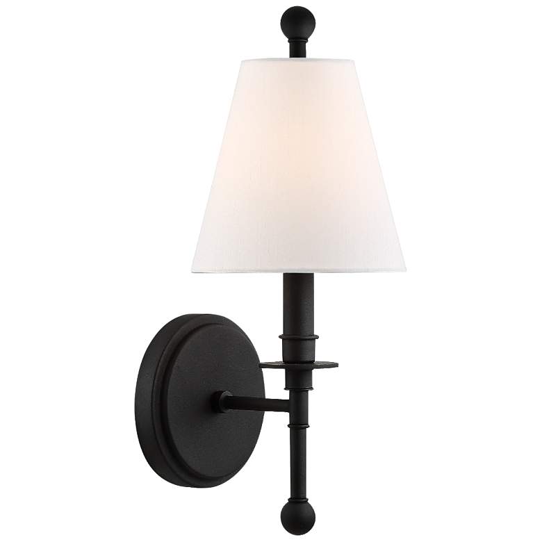 Crystorama Riverdale 14 1/2&quot; High Black Forged Wall Sconce more views