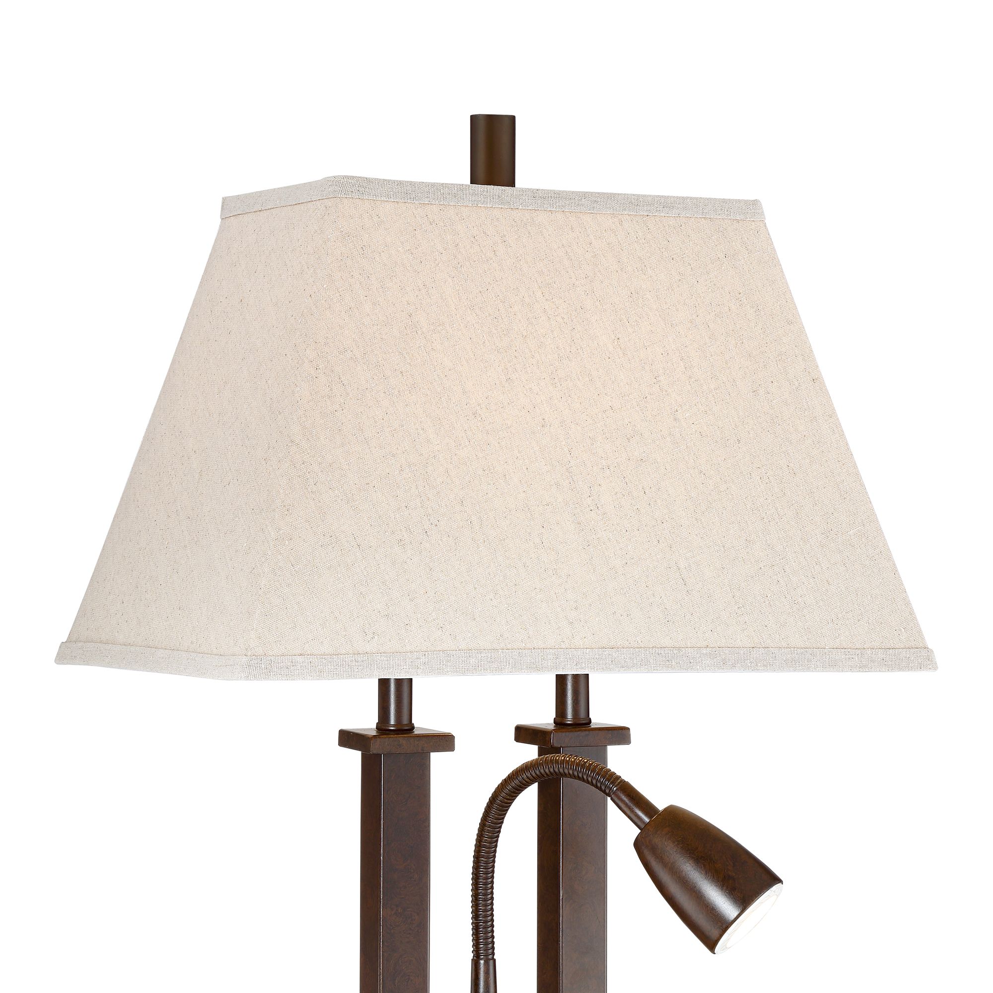 Deacon Bronze Gooseneck Desk Lamp with USB Port and Outlet 56F88