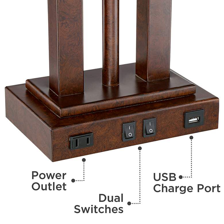Deacon Bronze Gooseneck Desk Lamp with USB Port and Outlet more views