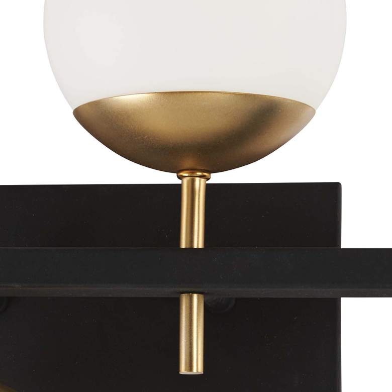 Alluria 15 1/4&quot; High Black and Gold 2-Light Wall Sconce more views