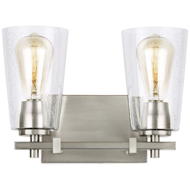 Feiss Mercer 9&quot; High Satin Nickel 2-Light Wall Sconce more views