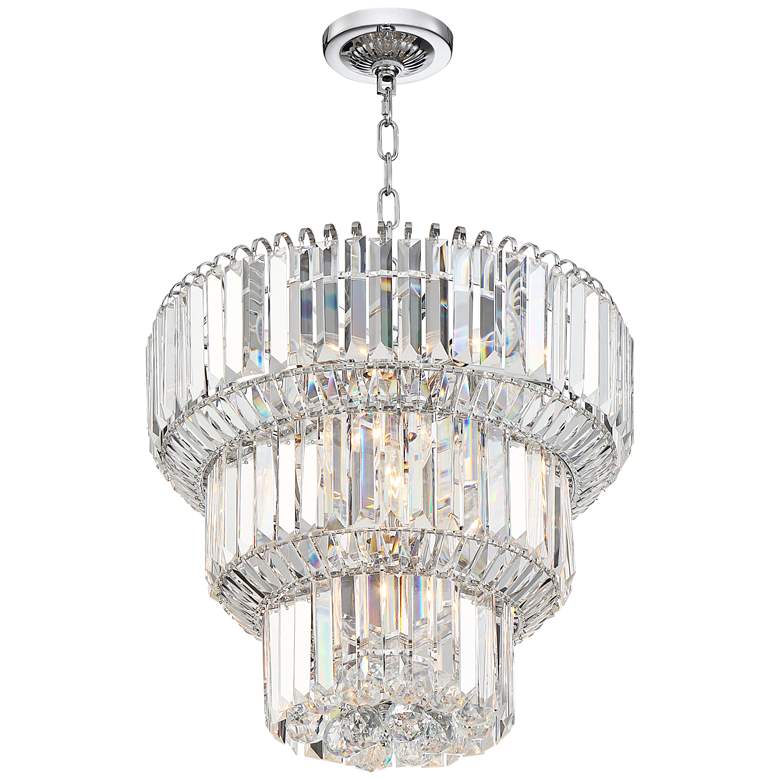 Image 5 Valeria 18" Wide Chrome and Crystal Chandelier more views