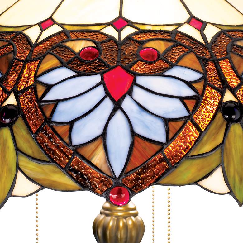 Image 4 Heart Motif Patina Bronze Tiffany-Style Floor Lamp more views