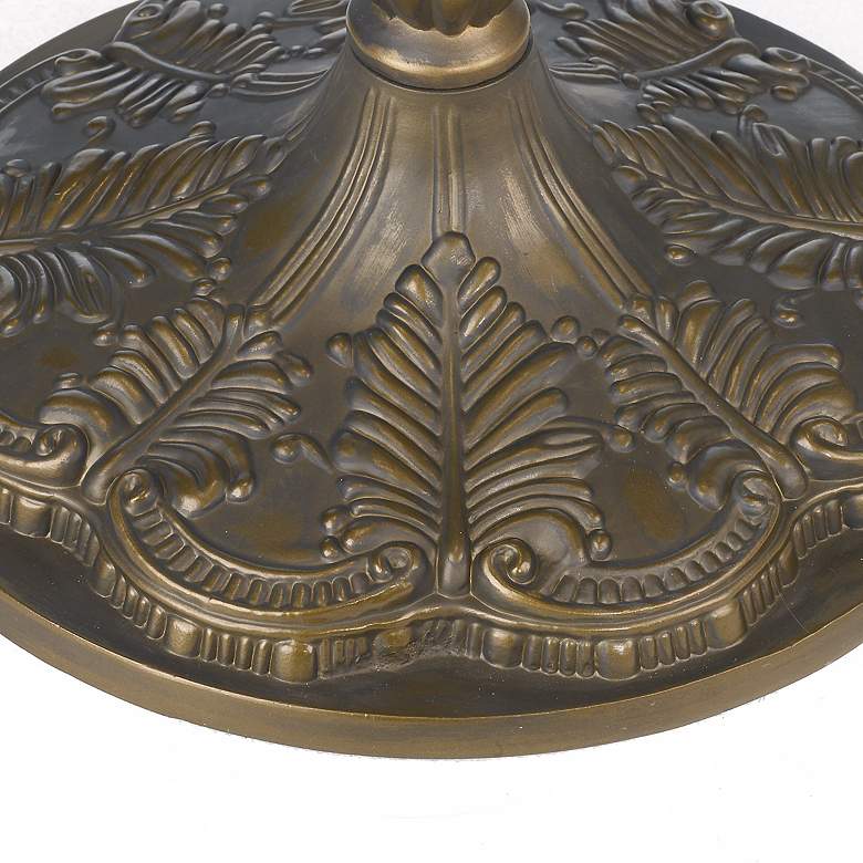 Image 5 Heart Motif Patina Bronze Tiffany-Style Floor Lamp more views