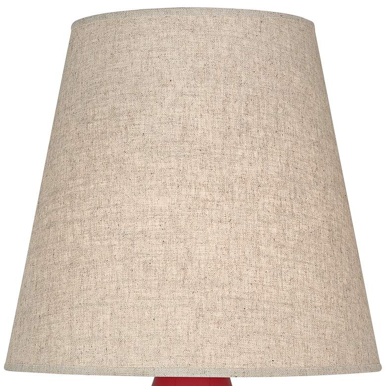 Robert Abbey June Oxblood Table Lamp with Buff Linen Shade more views
