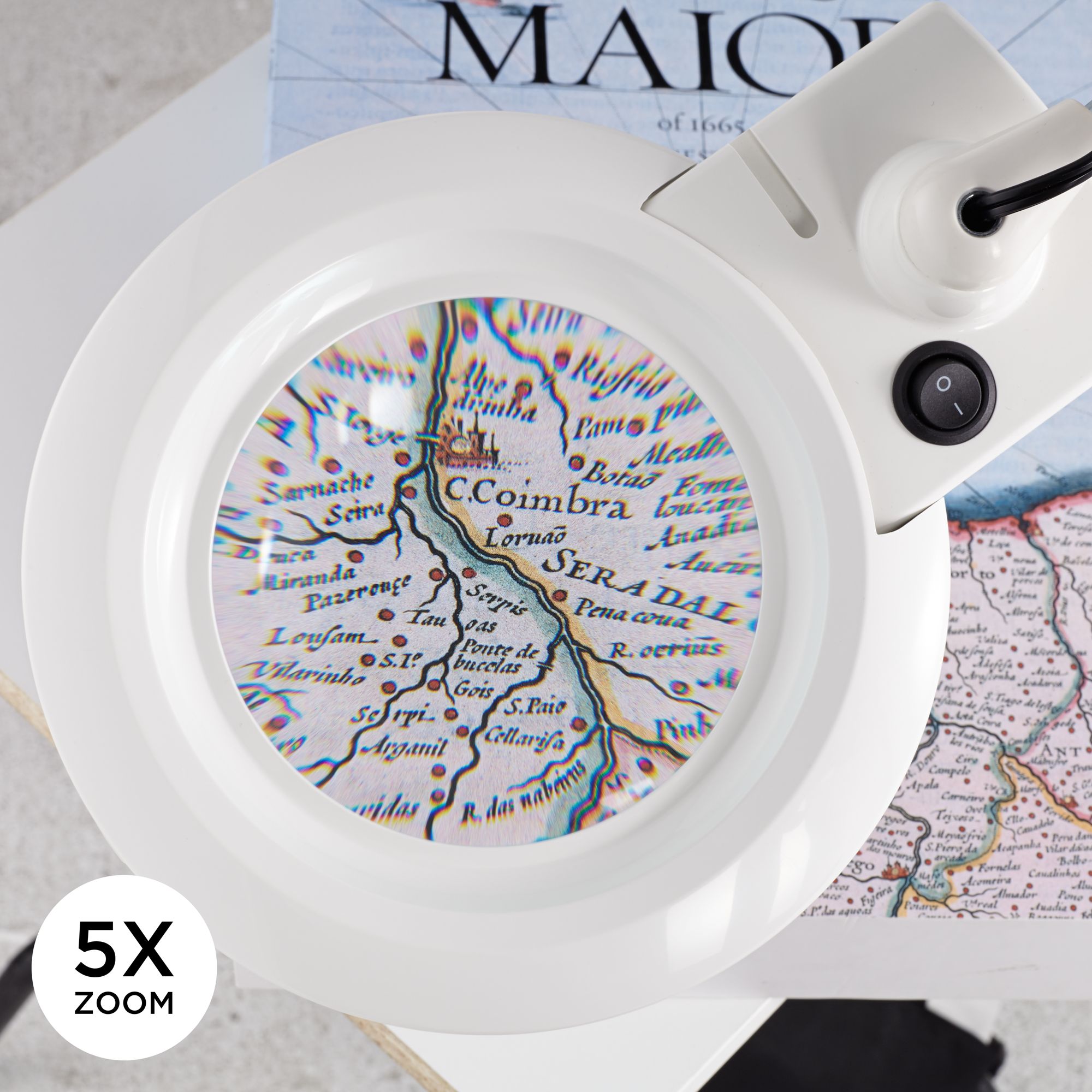 Clancy White LED Architect 3X/5X Magnifier Desk Lamp ...