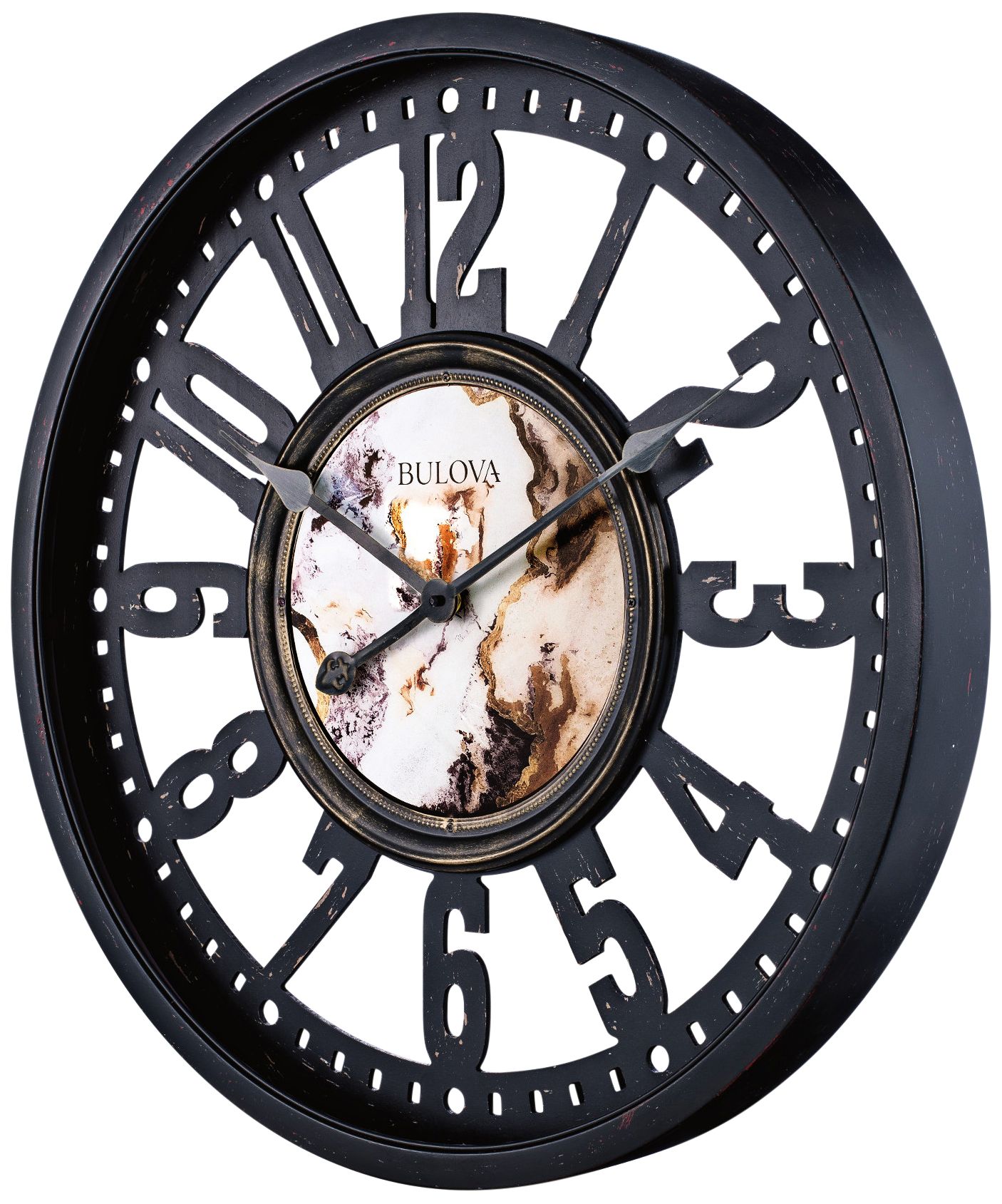 Bulova Station Master Black 24" Round Gallery Wall Clock 58C55 Lamps Plus