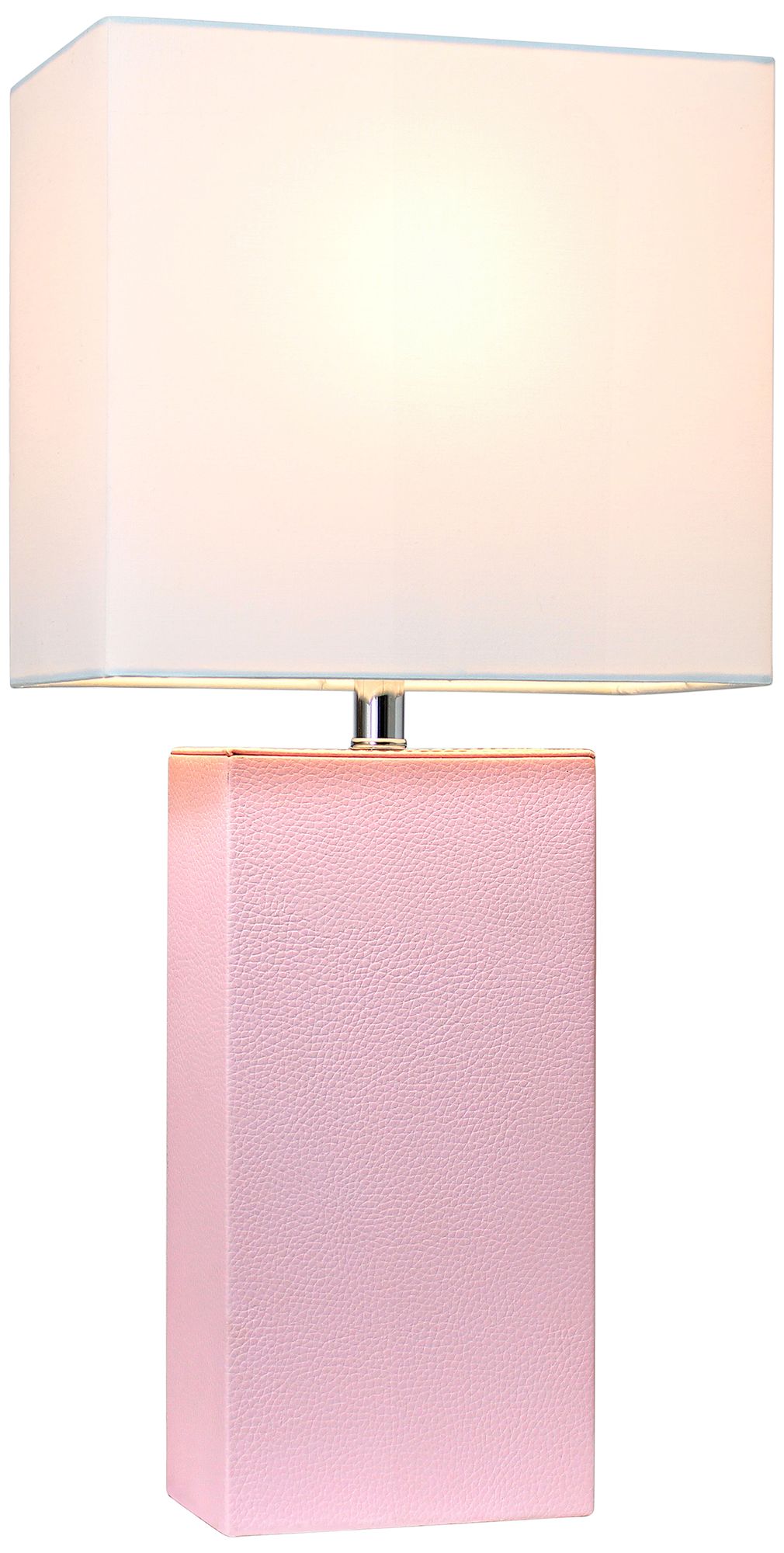 Elegant Designs Blush Pink Leather Table Lamps Set of 2 58G65