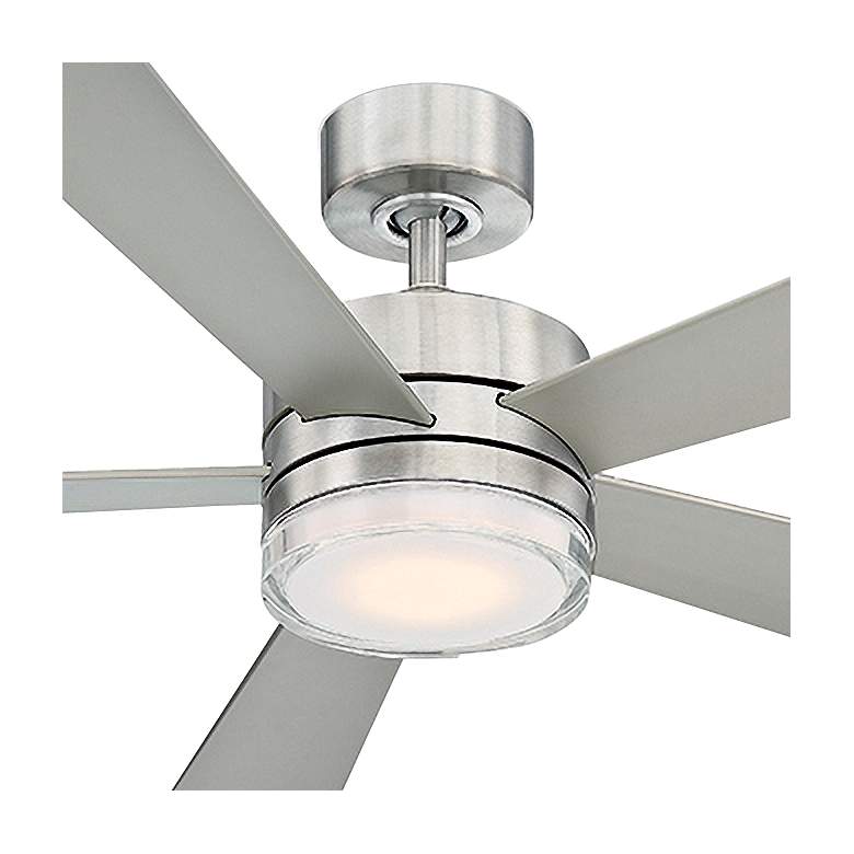 Image 3 52" Modern Forms Wynd Stainless Steel LED Wet Rated Smart Ceiling Fan more views