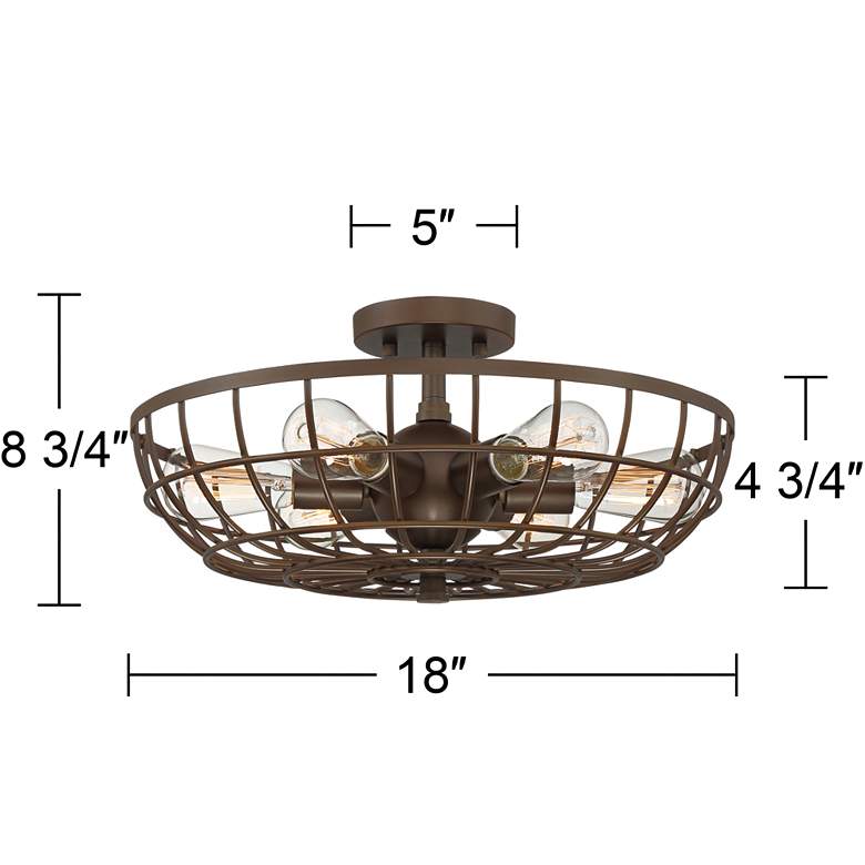 Crane 18&quot; Wide Bronze Basket Cage 6-Light Ceiling Light more views