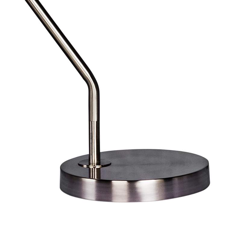 Image 4 Wrapped Black Leather and Brushed Steel Metal Desk Lamp more views