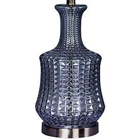 Modern Riveted Light Blue Glass Genie Bottle Table Lamp more views