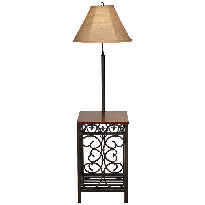 Travata Cherry Wood End Table With, Cherry Wood Floor Lamps