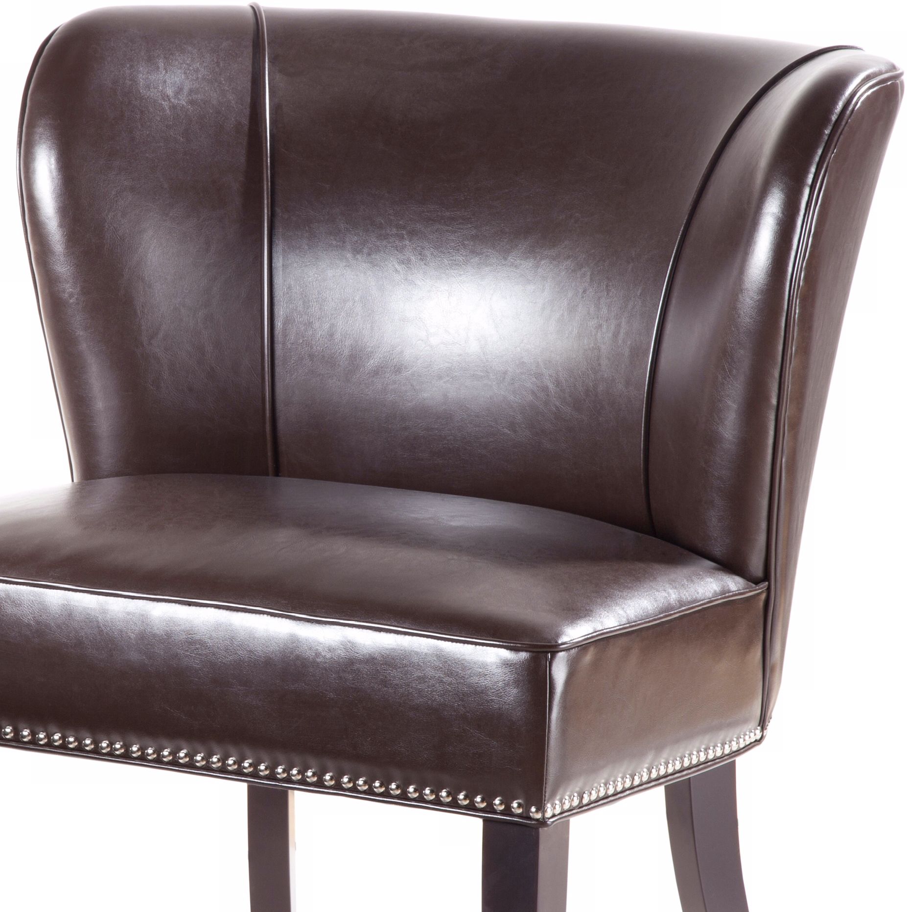 Sheldon Brown Faux Leather Wingback Armless Accent Chair 5X106