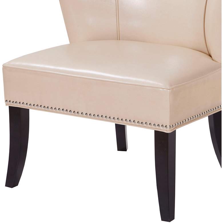 Sheldon Ivory Faux Leather Wingback Armless Accent Chair more views