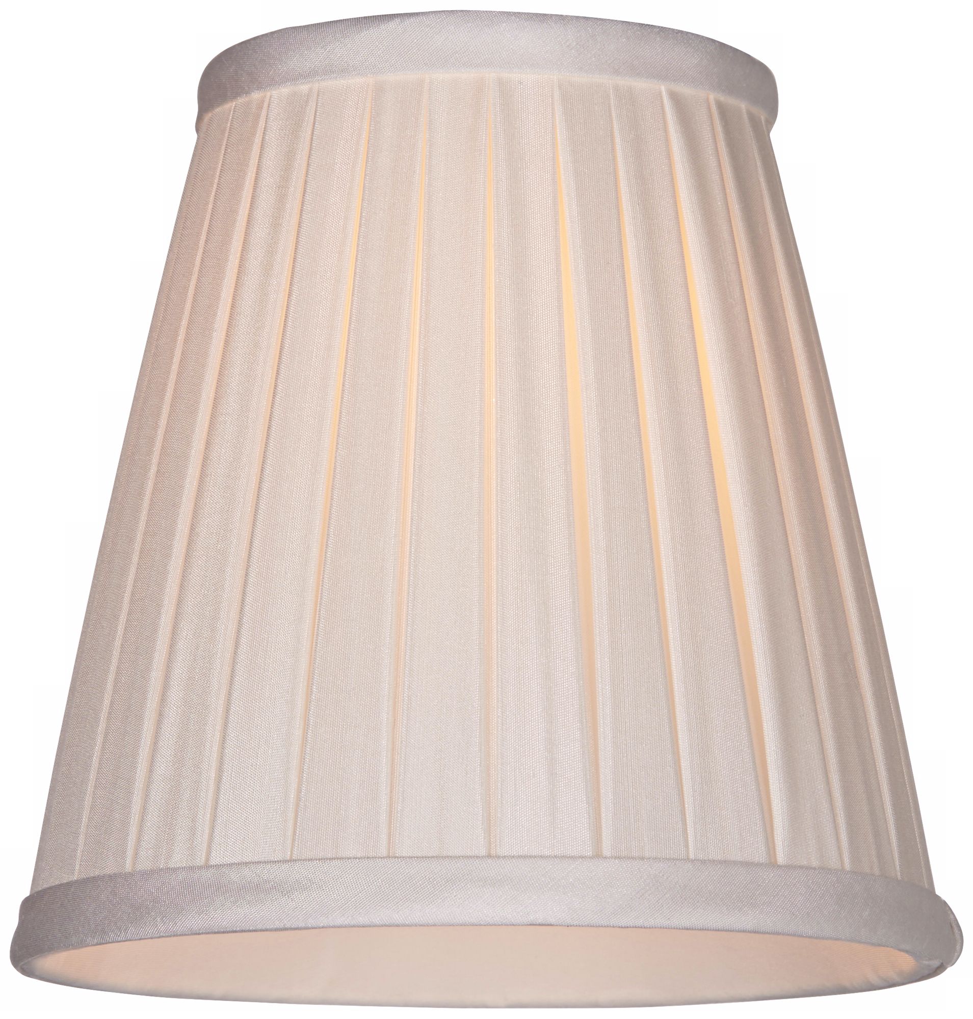 OffWhite Box Pleat Chandelier Silk Shade 3x5x5 (ClipOn) 5Y051