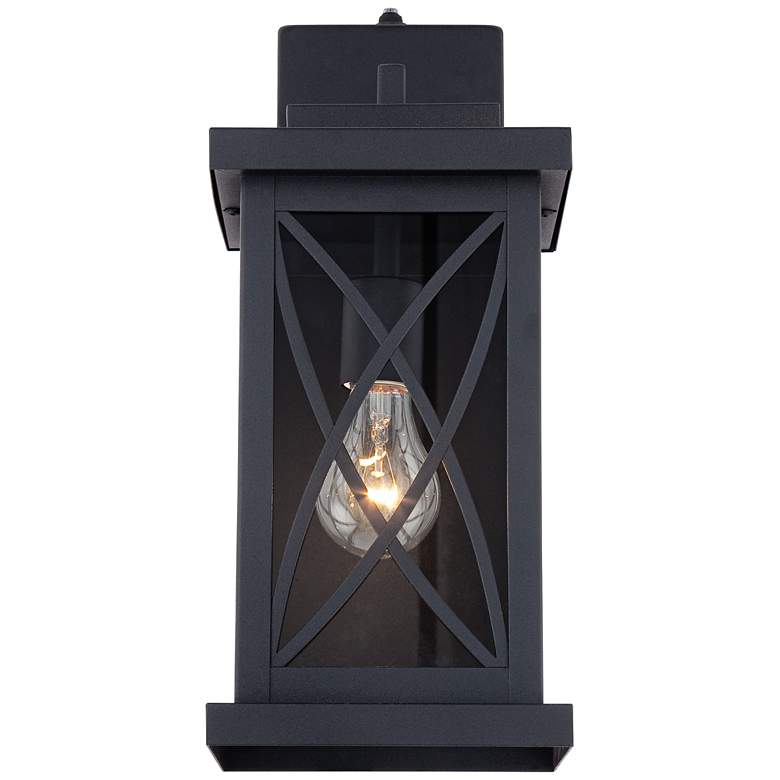Woodland Park 15&quot;H Black Finish Dusk to Dawn Outdoor Light more views