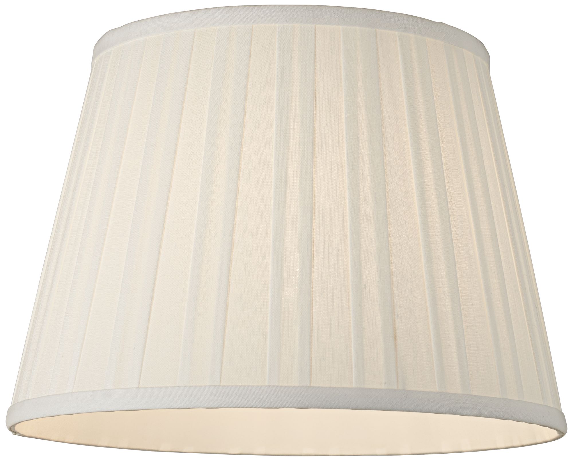OffWhite Euro Box Pleat Linen Shade 10x14x10 (Spider) 5Y485 Lamps Plus