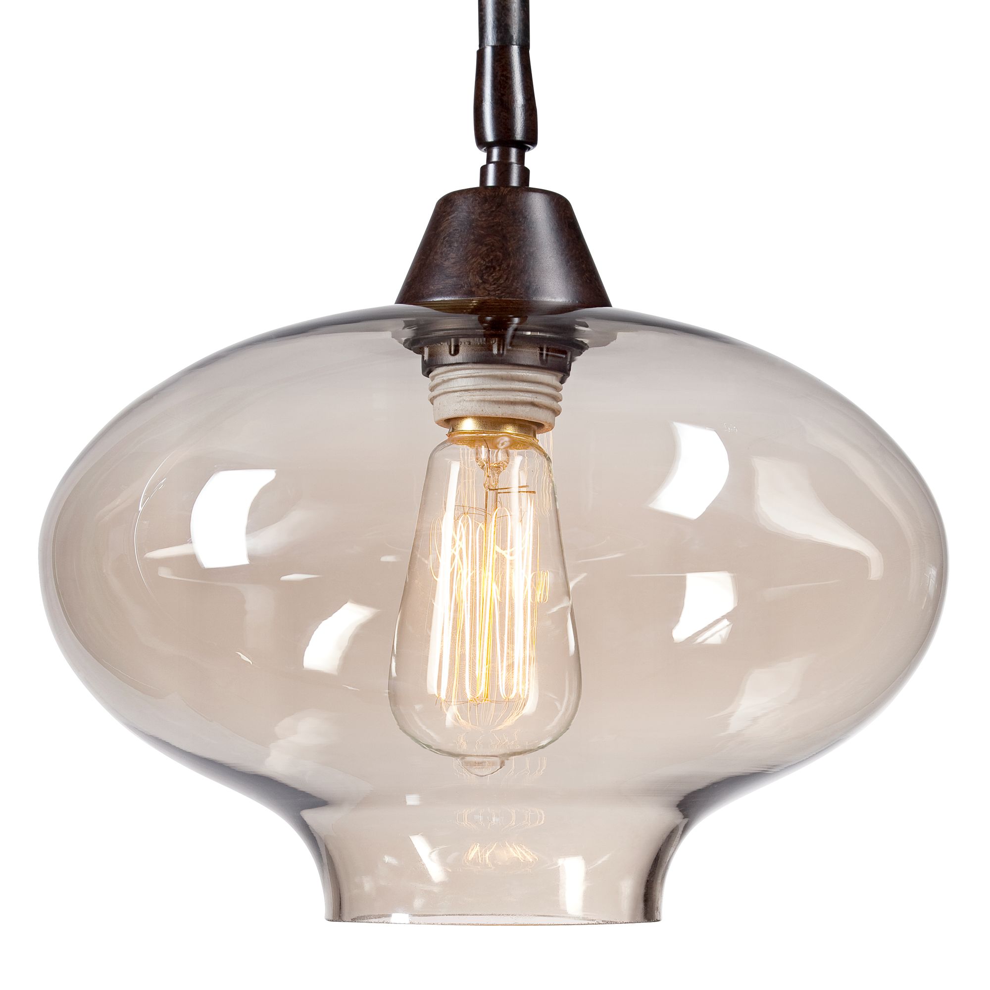 Calyx Cognac Glass Industrial Bronze Floor Lamp 5Y578 Lamps Plus