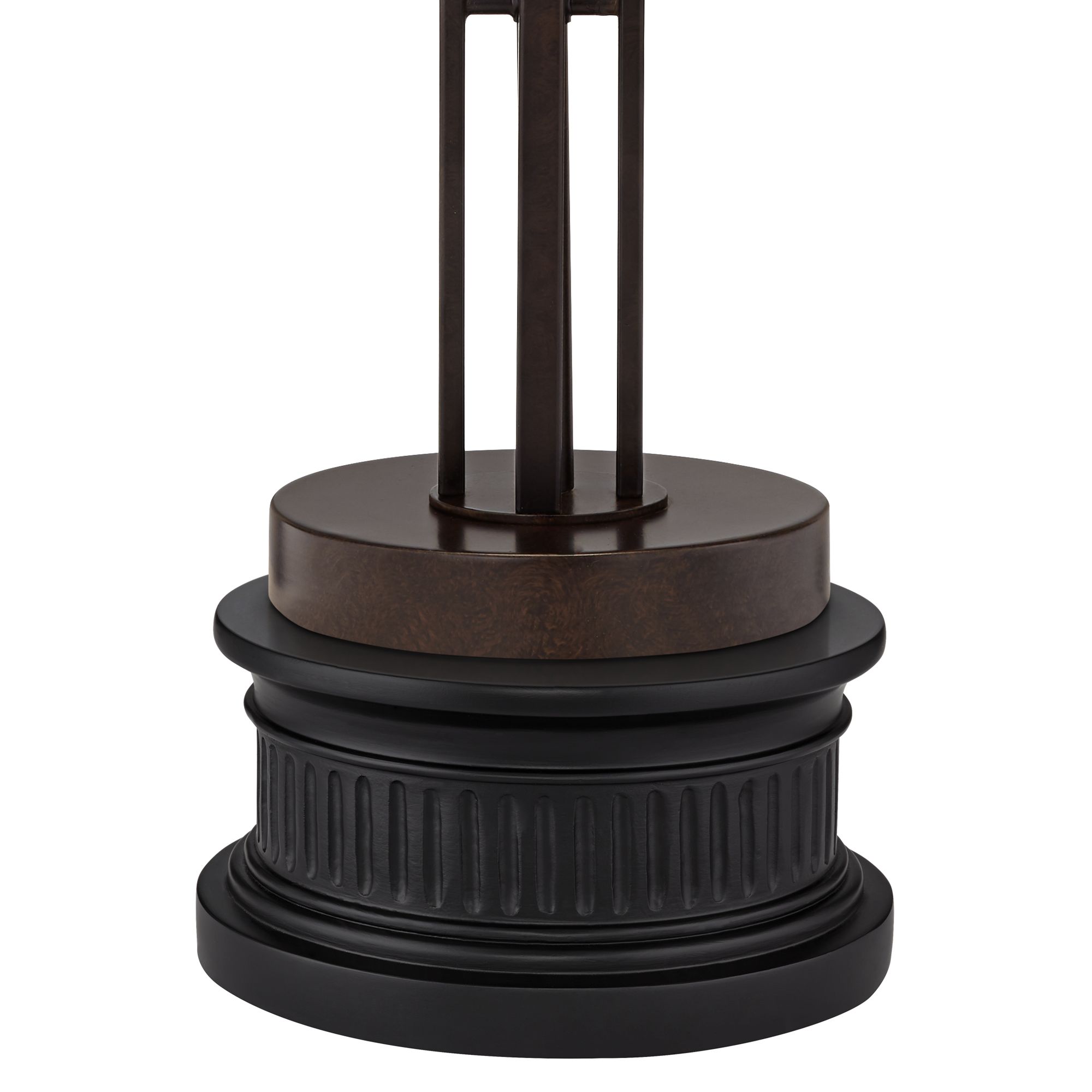 Andes Bronze Double Shade 2Light Table Lamp With Black Round Riser 601M0 Lamps Plus