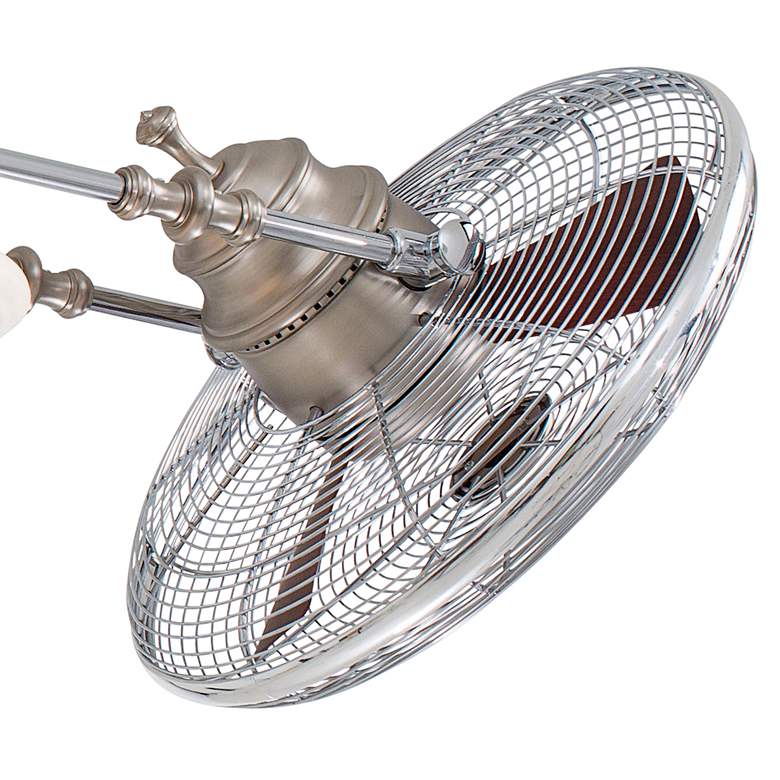 Image 4 42" Minka Aire Nickel and Chrome LED Vintage Gyro Fan with Remote more views