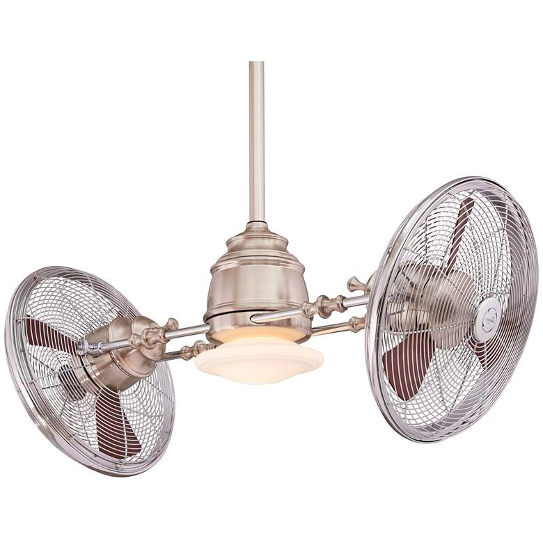 Image 6 42" Minka Aire Nickel and Chrome LED Vintage Gyro Fan with Remote more views