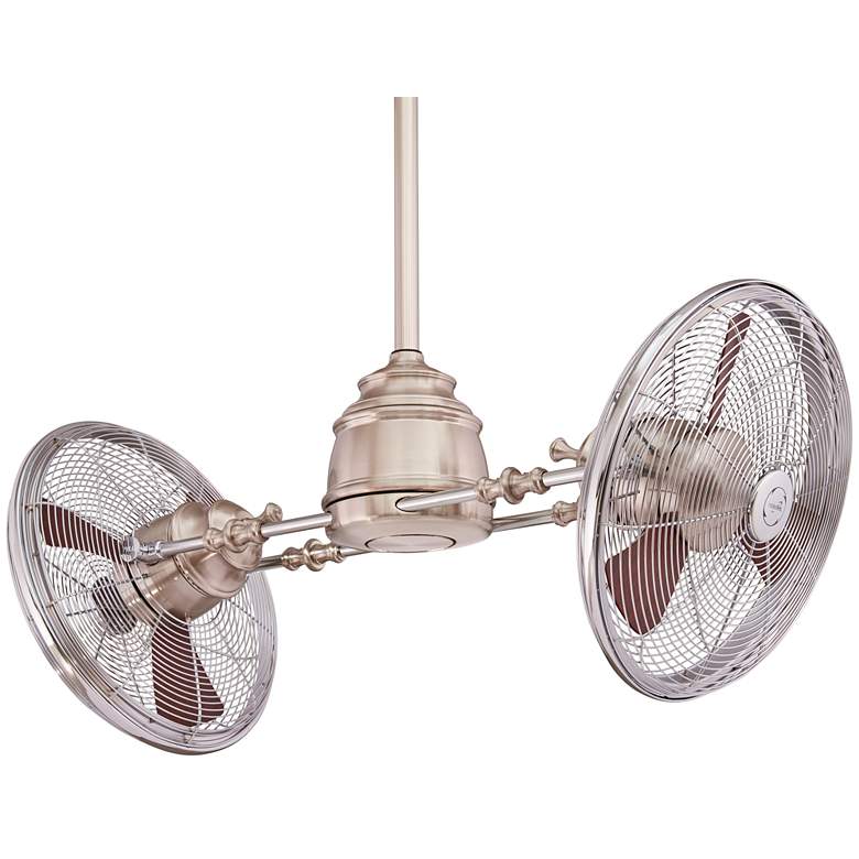 Image 7 42" Minka Aire Nickel and Chrome LED Vintage Gyro Fan with Remote more views
