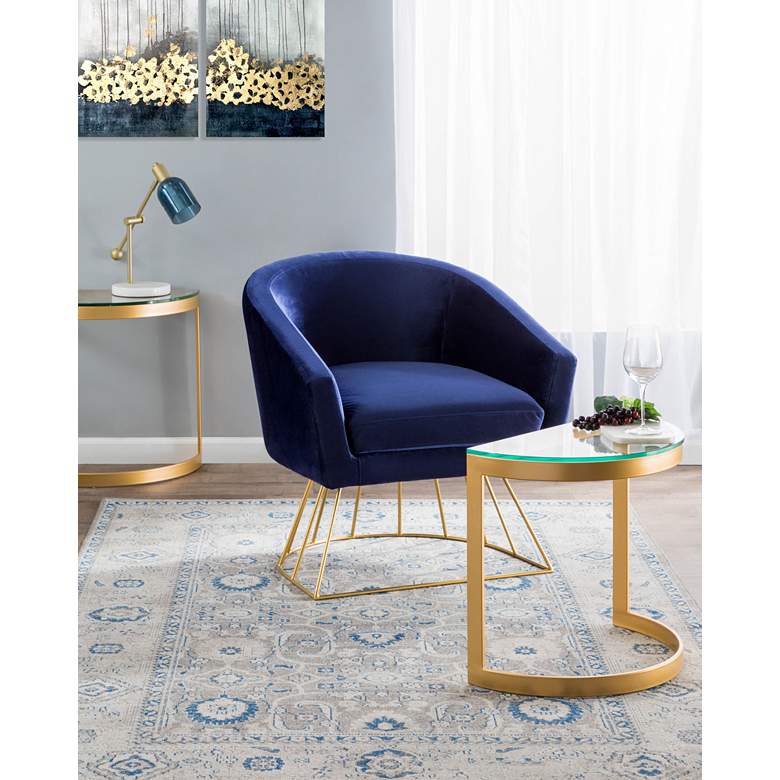 Canary Royal Blue Velvet Accent Chair 60G25 Lamps Plus