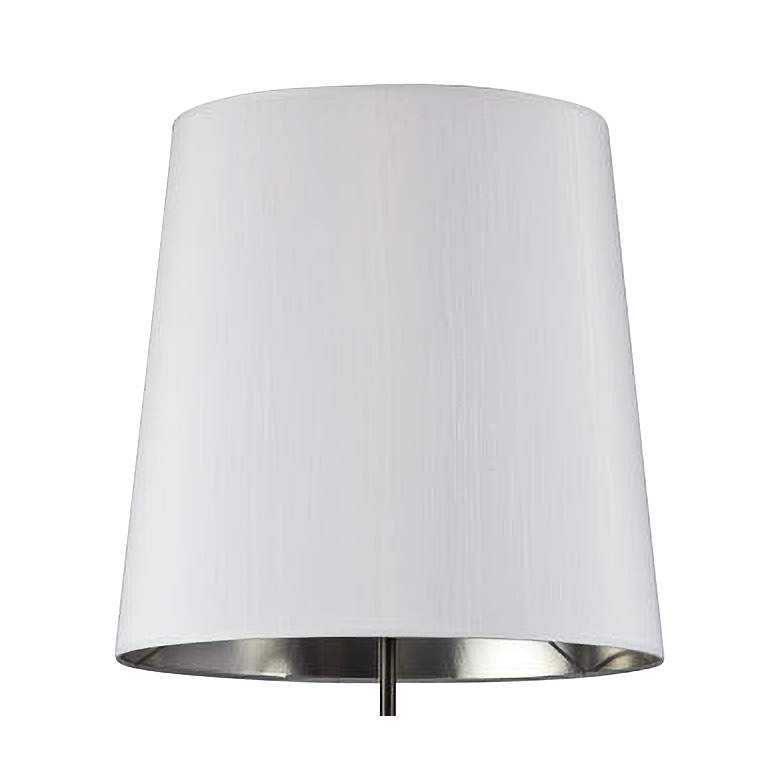 Image 2 Finesse Matte Black Floor Lamp with Small White-Silver Shade more views