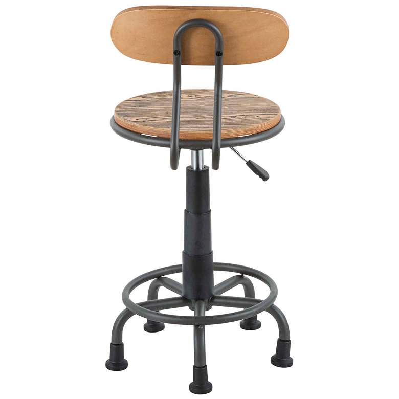 Dakota Gray Metal and Natural Wood Adjustable Task Chair more views