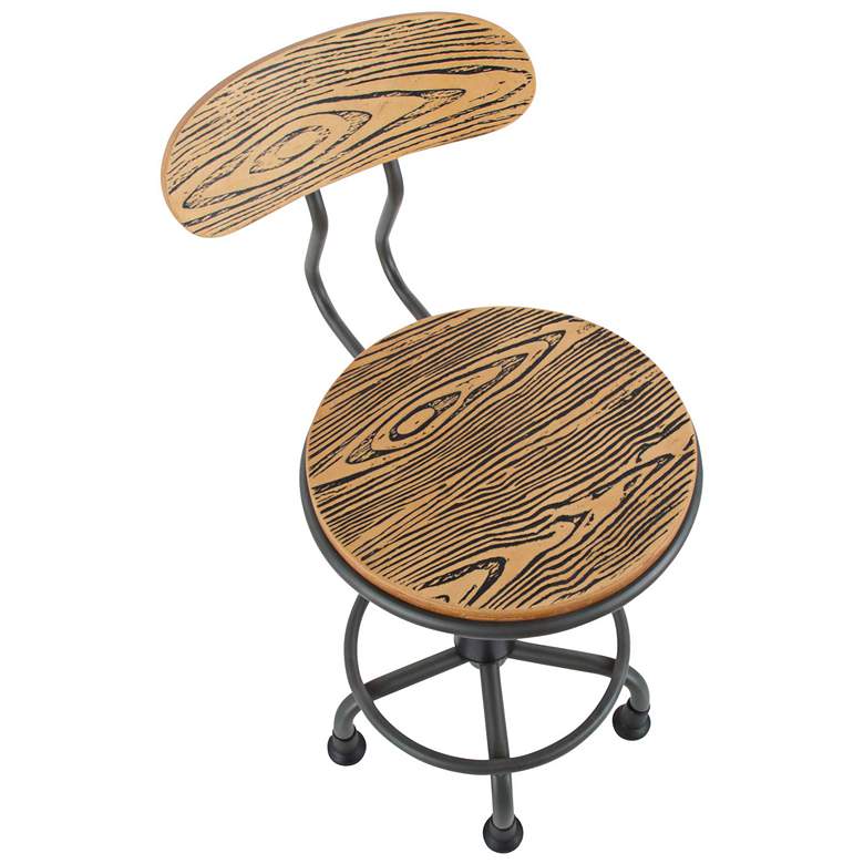 Dakota Gray Metal and Natural Wood Adjustable Task Chair more views