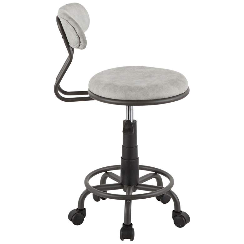 Image 3 Swift Light Gray Faux Leather Adjustable Swivel Task Chair more views