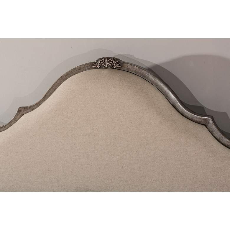 Image 2 Hillsdale Delray Aged Steel and Linen Stone Queen Headboard more views