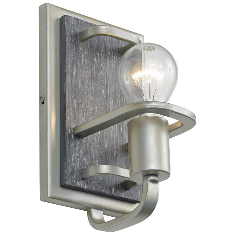 Varaluz Lofty 9&quot; High Silverado with Gray Wood Wall Sconce more views
