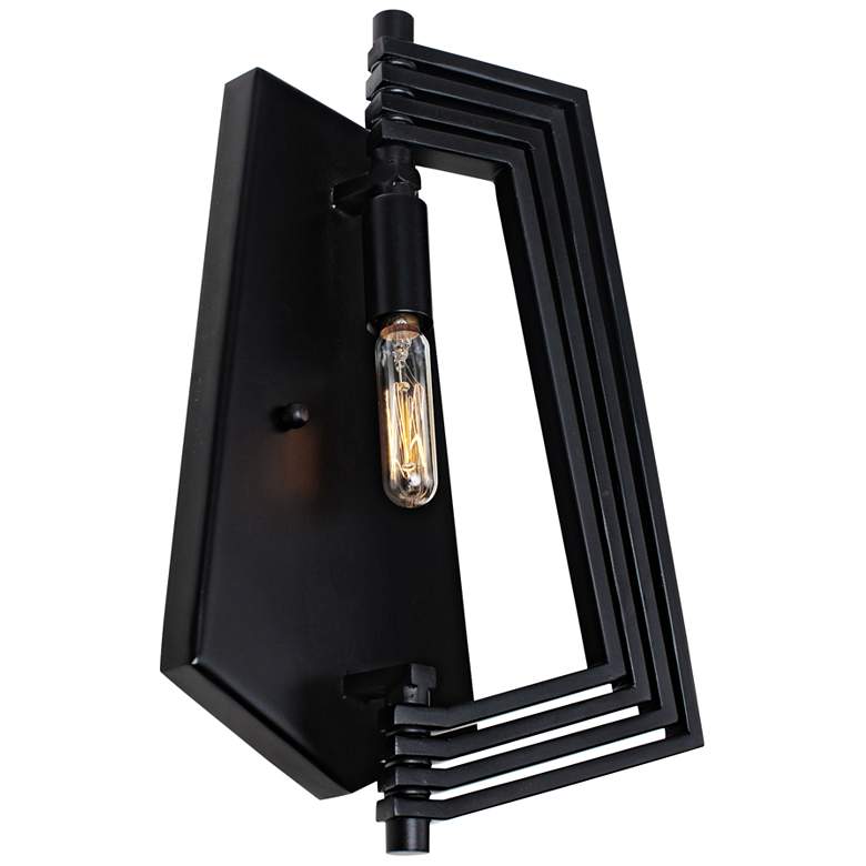 Varaluz Gymnast 10&quot; High Black Wall Sconce more views