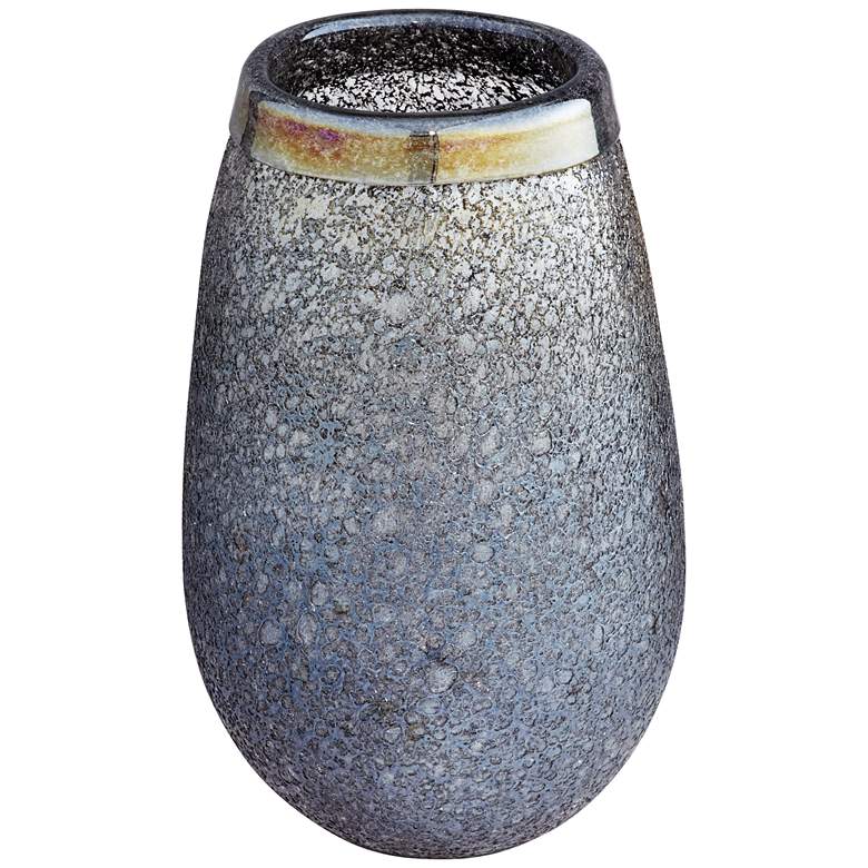 Image 4 Karleen Navy Ombre 11" High Textured Vase more views