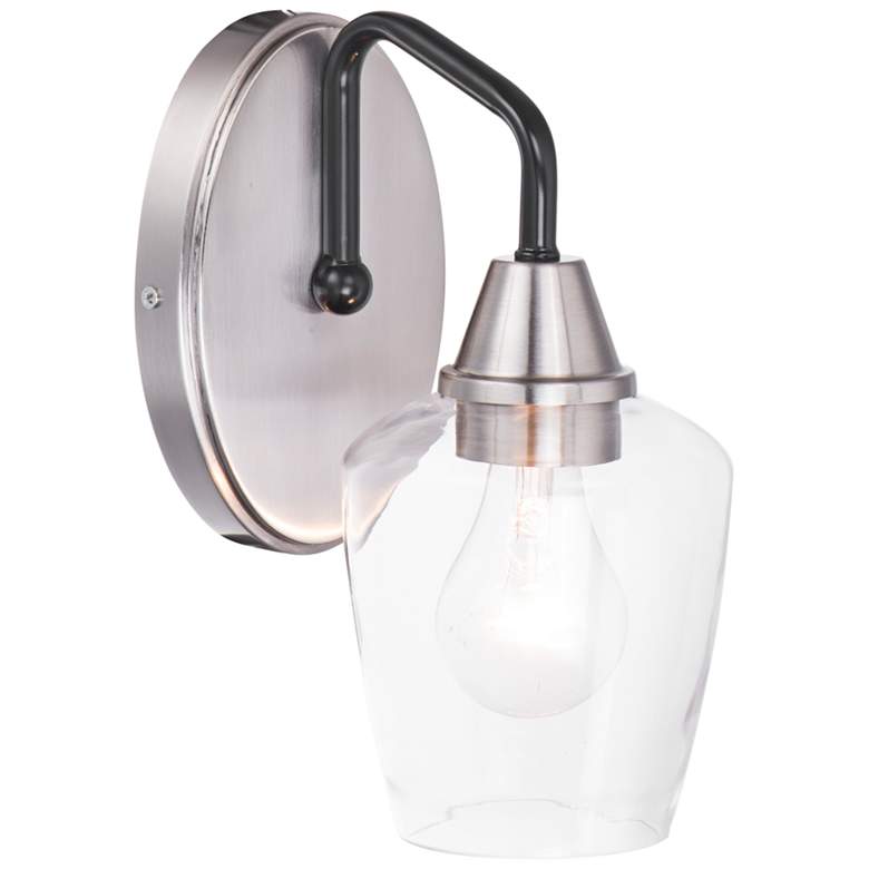 Maxim Goblet 9 1/2&quot; High Satin Nickel Wall Sconce more views