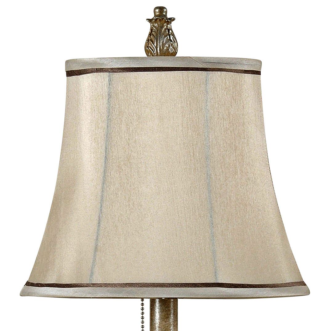 Champagne Ware Leaf Mini Accent Table Lamp with Beige Shade 60W32