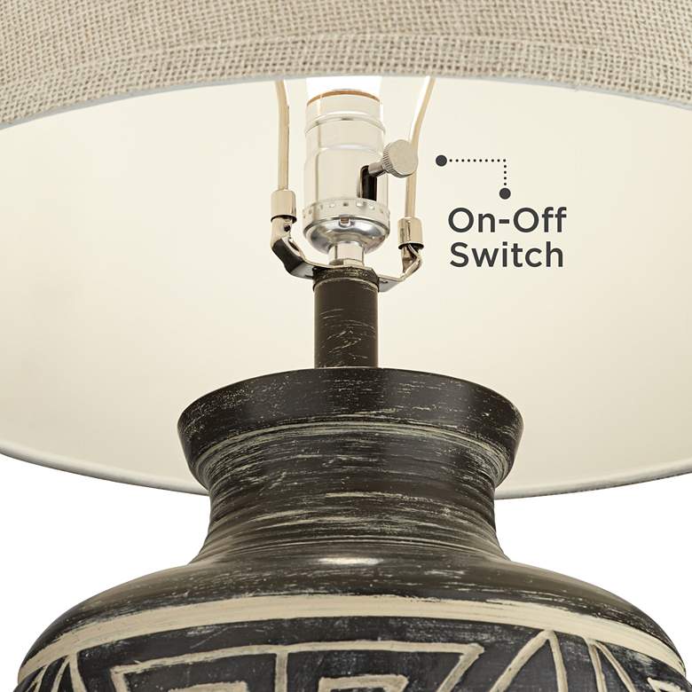 Miguel Earth Tone Jar Table Lamp With Black Round Riser more views
