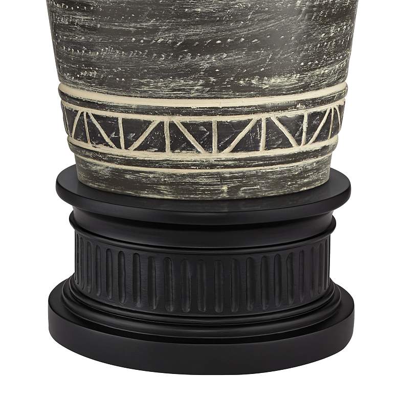 Miguel Earth Tone Jar Table Lamp With Black Round Riser more views
