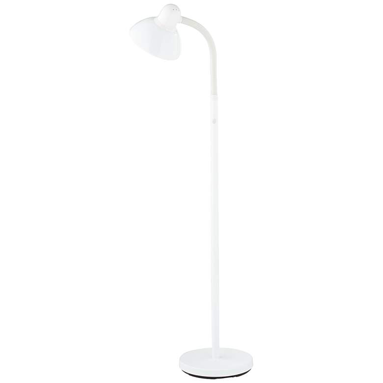 Image 3 Adjustable Gooseneck Arm Floor Lamp in White more views