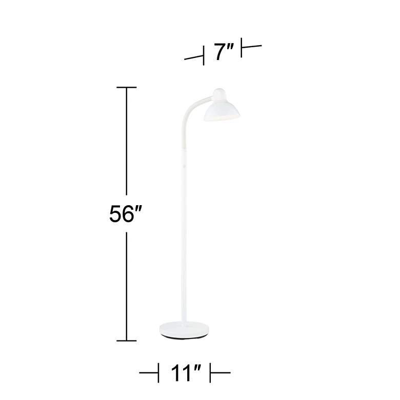 Image 6 Adjustable Gooseneck Arm Floor Lamp in White more views